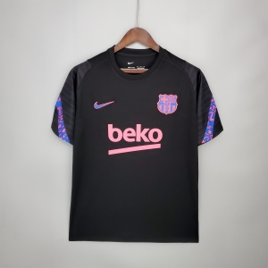 21/22 Barcelona Training Suit Black Soccer Jersey