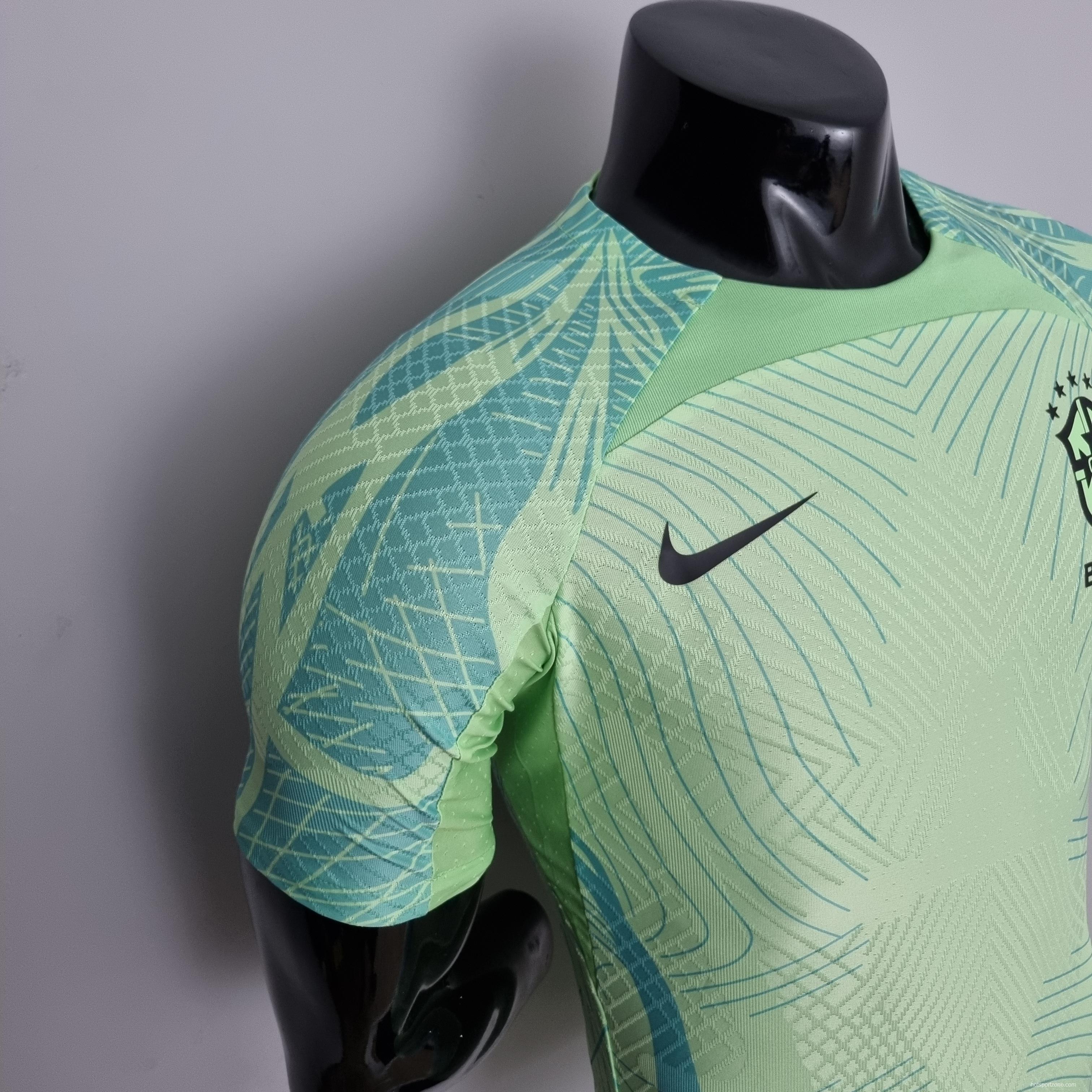 2022 player version Brazil Training Suit Green Soccer Jersey