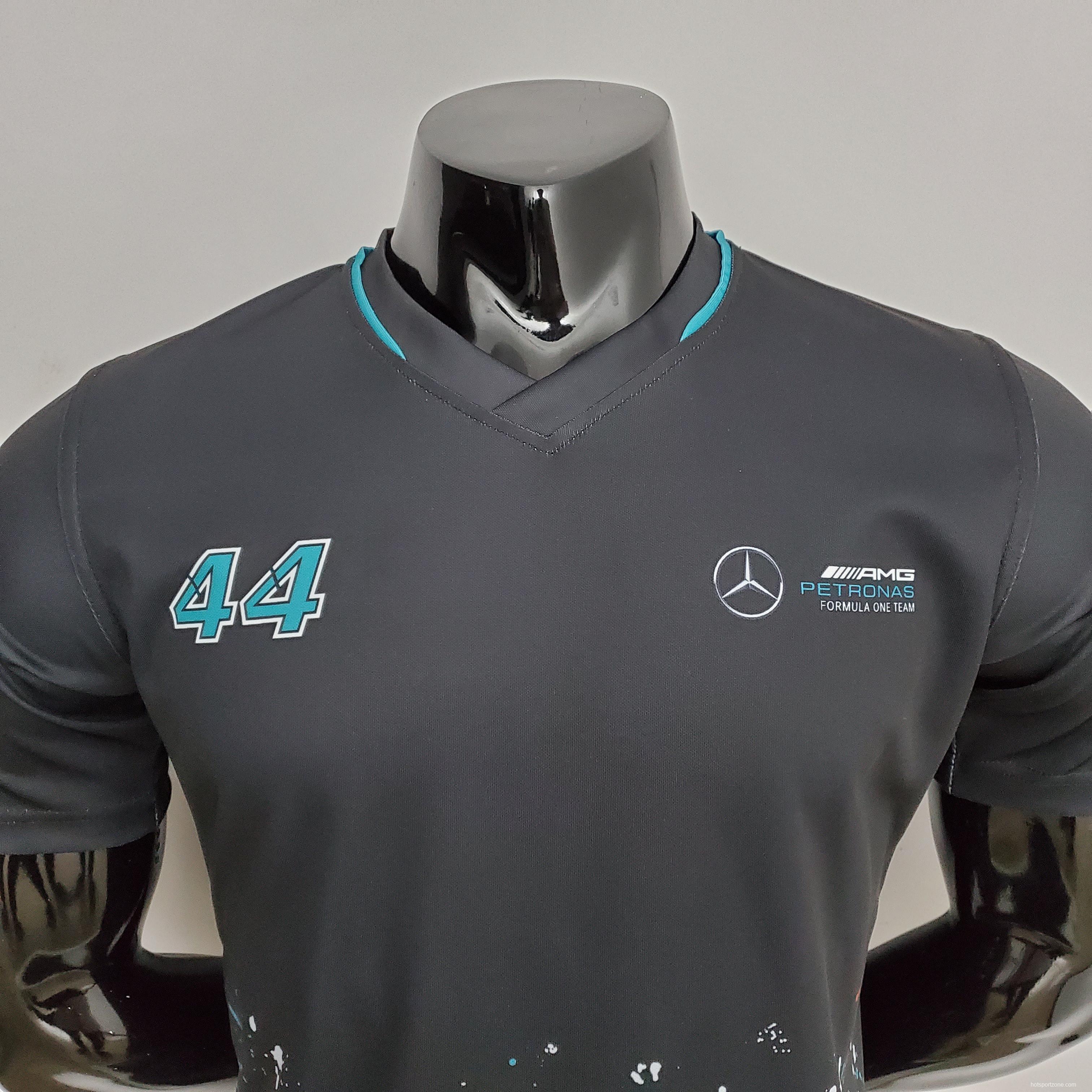 F1 Formula One 2022 Mercedes Black S-5XL