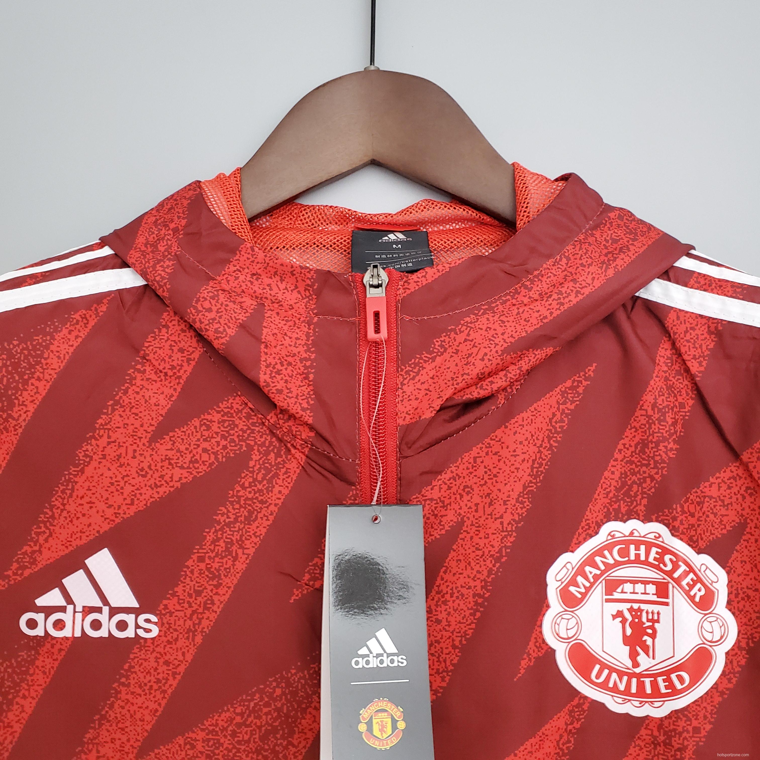 Windbreaker Manchester United red Soccer Jersey