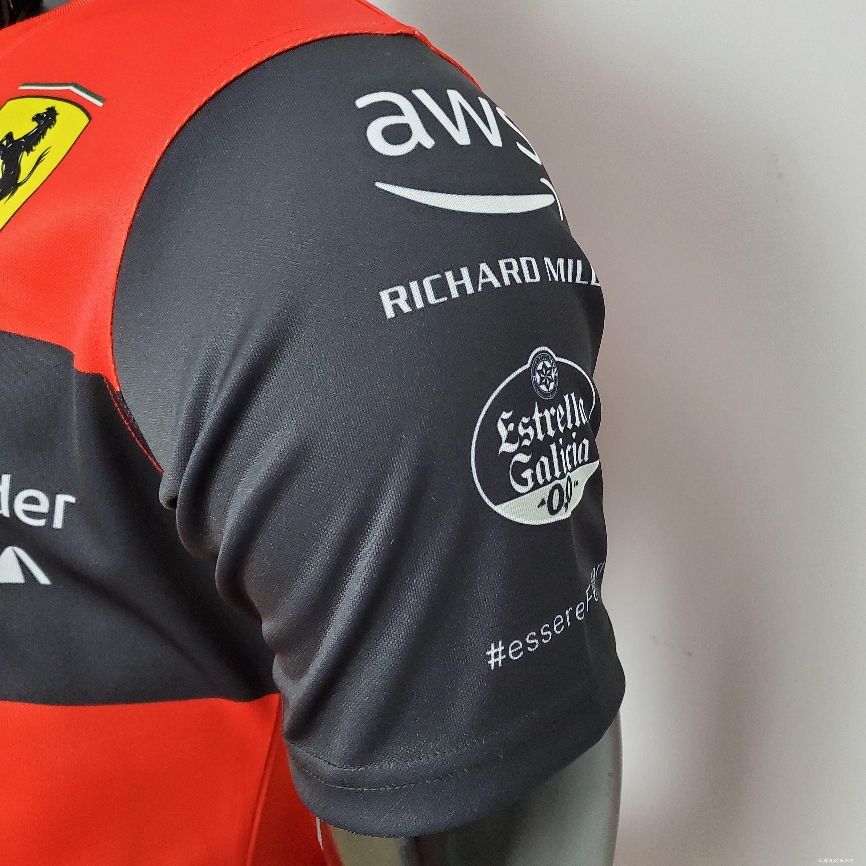 New F1 Formula One; Ferrari racing suit crew neck red S-5XL