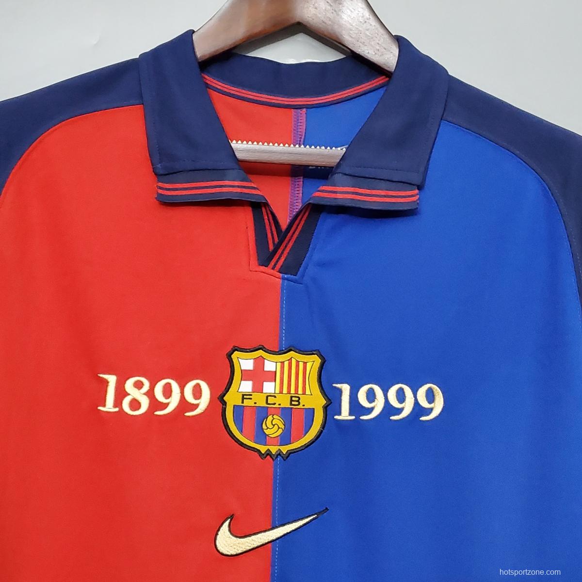 Retro 99/00 Barcelona 100th Anniversary version home Soccer Jersey