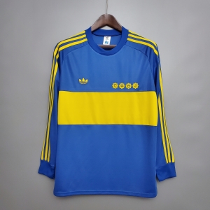 Retro Long sleeve 1981 Boca Juniors home Soccer Jersey
