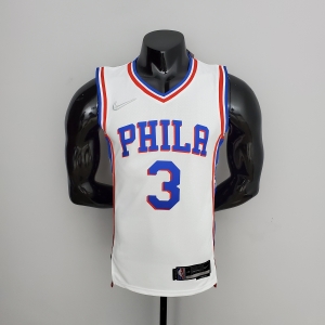 75th Anniversary Philadelphia 76ers IVERSON#3 White NBA Jersey