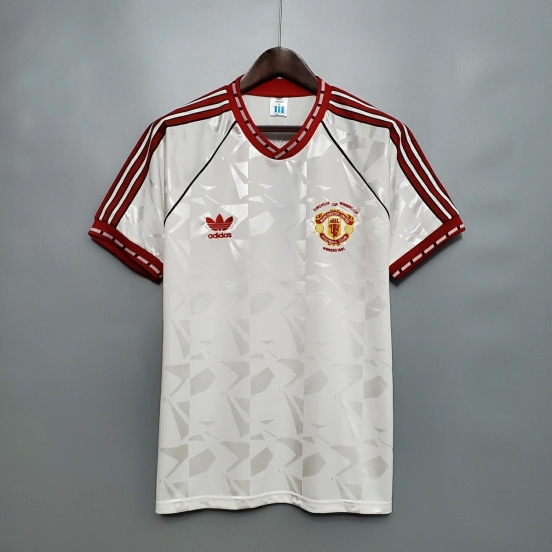 Retro 1991 Manchester United white Soccer Jersey