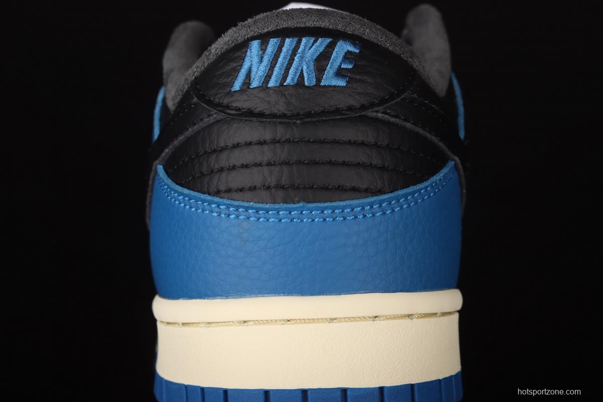 NIKE SB DUNK Low white, blue and black hook SB smash rebounds low upper board shoes DH0957-105