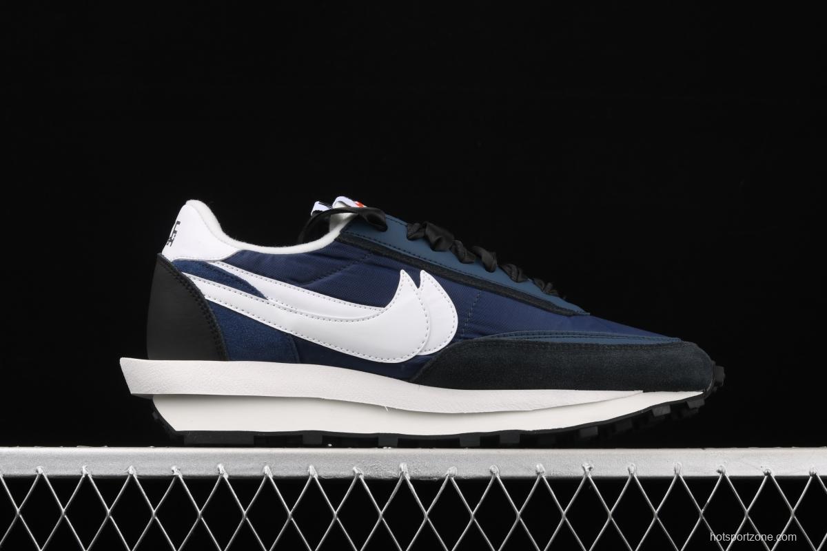 Fragment Design x Sacai x NIKE LVD Waffle Daybreak Fujiwara Hiroshi Fujiwara co-signed the catwalk style double hook Swoosh running shoes BV0073-041