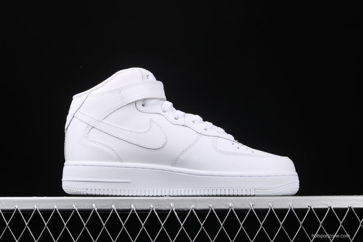 NIKE Air Force 1x 07 2019 all white medium top leisure sports board shoes 366731-100