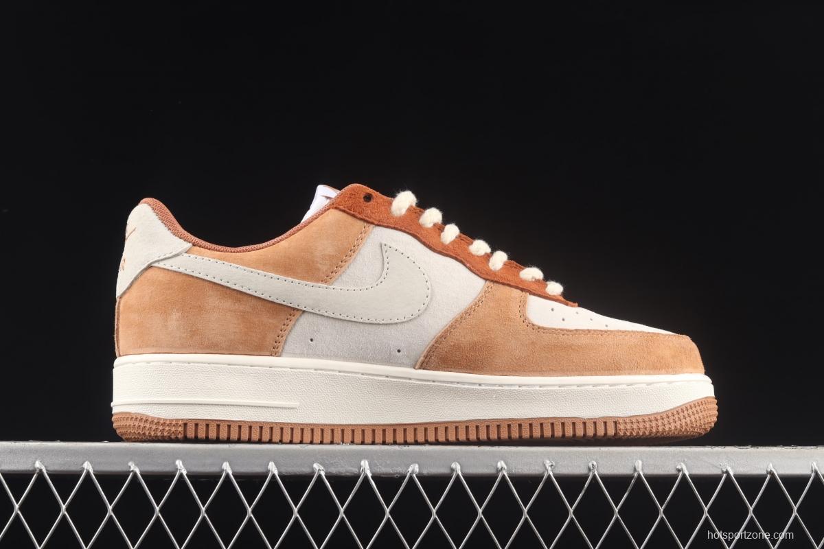 NIKE Air Force 1x 07 ESS milk tea hamburger low top casual board shoes CW2288-855