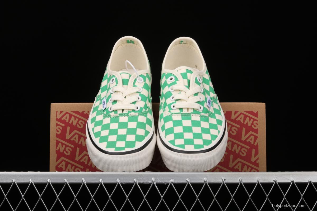 Vans Authentic classic Anaheim milk green checkerboard 4-hole low-side high-end vulcanized skateboard shoes VN0A54F241H