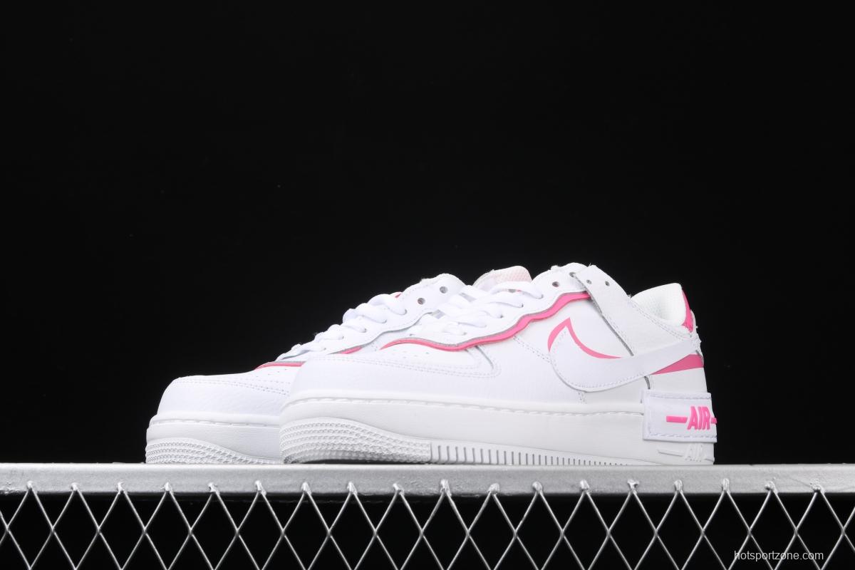 NIKE Air Force 1 ShAdidasow white powder light weight increased low-end white board shoes CI0919-102,