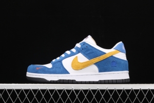 Kasina x NIKE SB DUNK Low co-signed blue and yellow retro low-top leisure sports skateboard shoes CZ6501-100