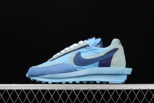 Sacai x NIKE LDV Waffle co-named overlapping design avant-garde waffle deformable leisure jogging shoes BV0073-401