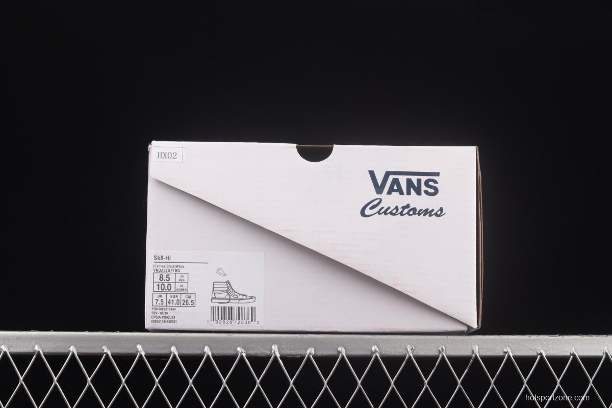 Vans Sk8-Hi BAPE co-signed Anaheim black and white classic high top casual board shoes VN0A38GF7BG