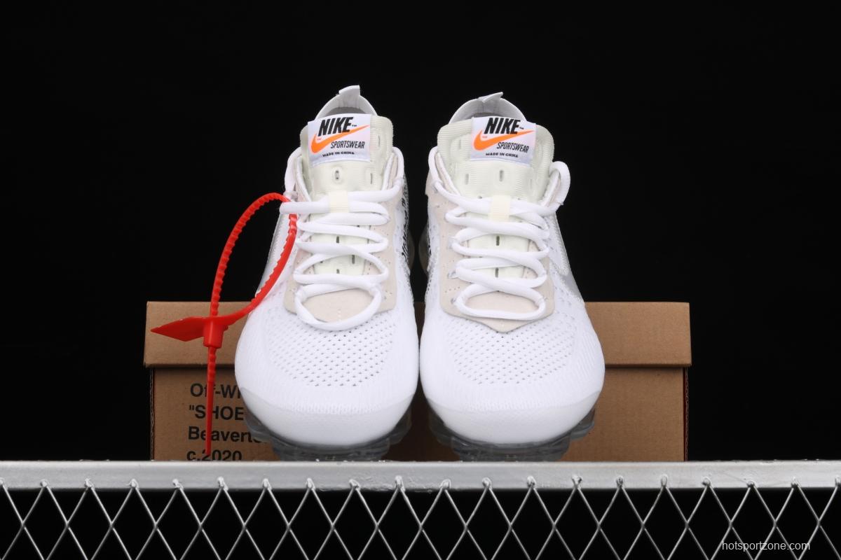 OFF-White x NIKE Vapor Max joint name steam air cushion jogging shoes AA3831-100