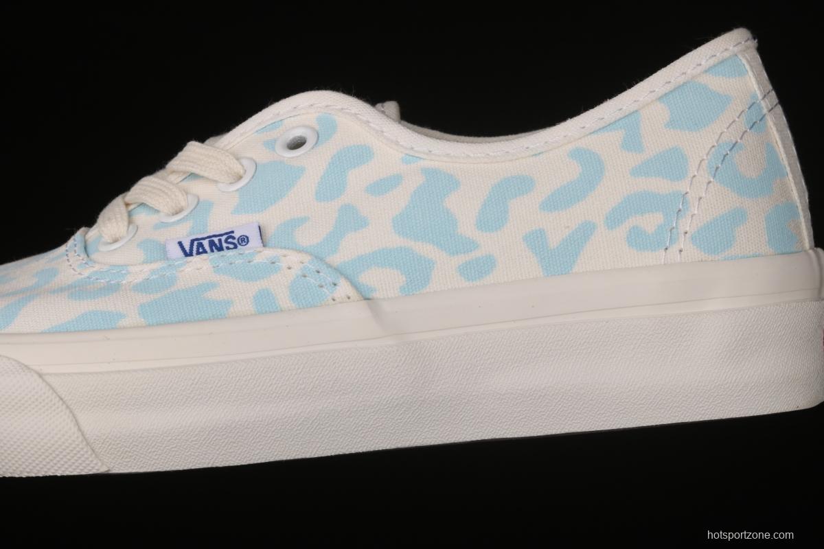 Vans Vault OG Authentic LX leopard print blue high-end regional vulcanized canvas low-top casual board shoes VN0A3CNB8PB