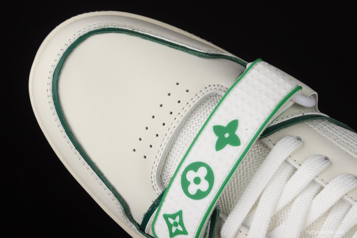 Authentic LV 2021ss early spring fashion catwalk sneakers 410N White Green