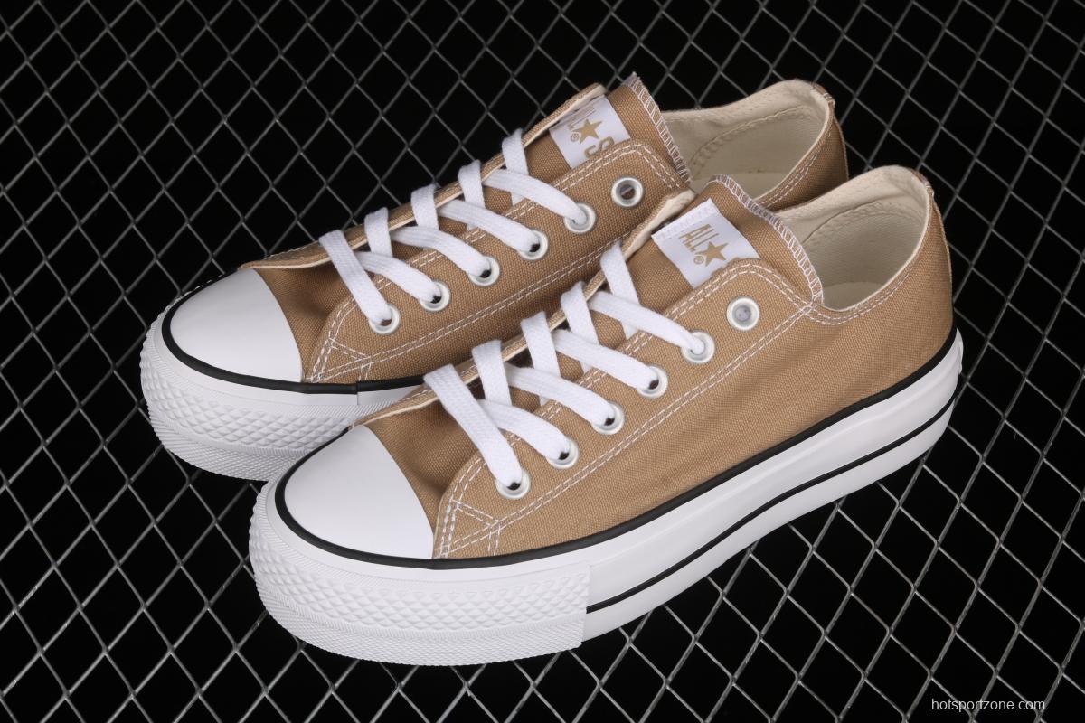 Converse All Star Lift Converse khaki full-bottomed casual shoes 5CL367