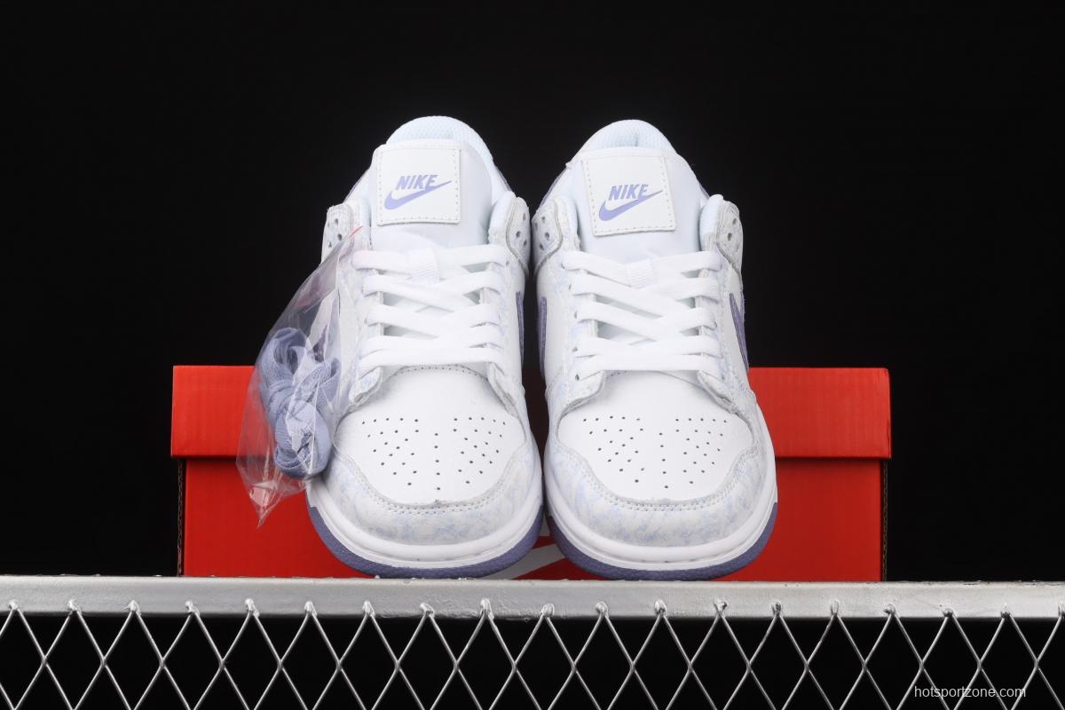 NIKE SB DUNK Low Prm white light purple color SB buckle rebound fashion leisure board shoes DM9467-500