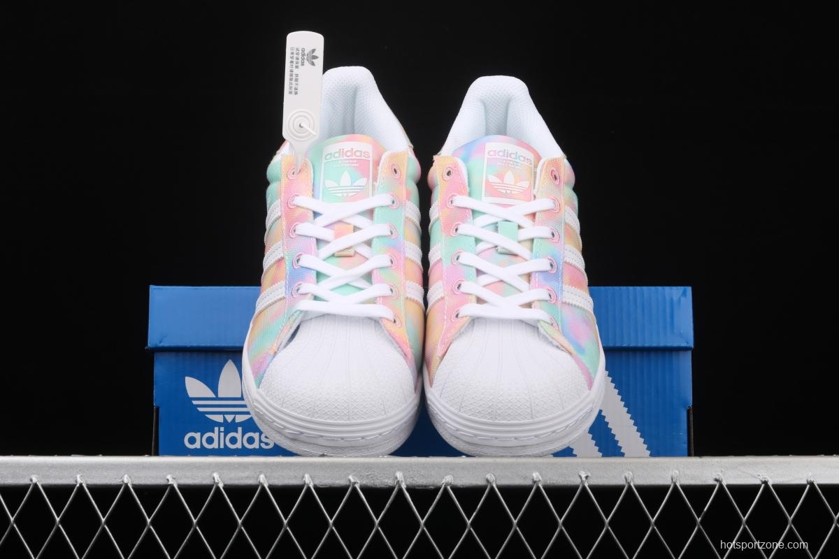 Adidas Superstar Originals Superstar FY1268 Rainbow 3D painted Shell head Classic Leisure Sports Board shoes