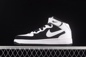 NIKE Air Force 1' 07 Mid suede black and white panda medium top casual board shoes YH2293-033