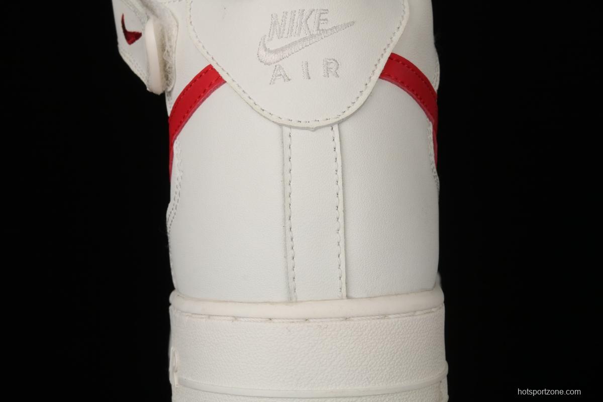 NIKE Air Force 1 Mid air force white and red top casual board shoes 315123-126