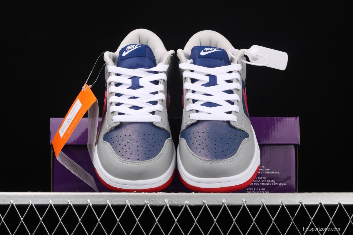 NIKE DUNK Low Samba Japan restricts the sale of Super Blue / Samba Red-Silver leisure sports board shoes CZ2667-400