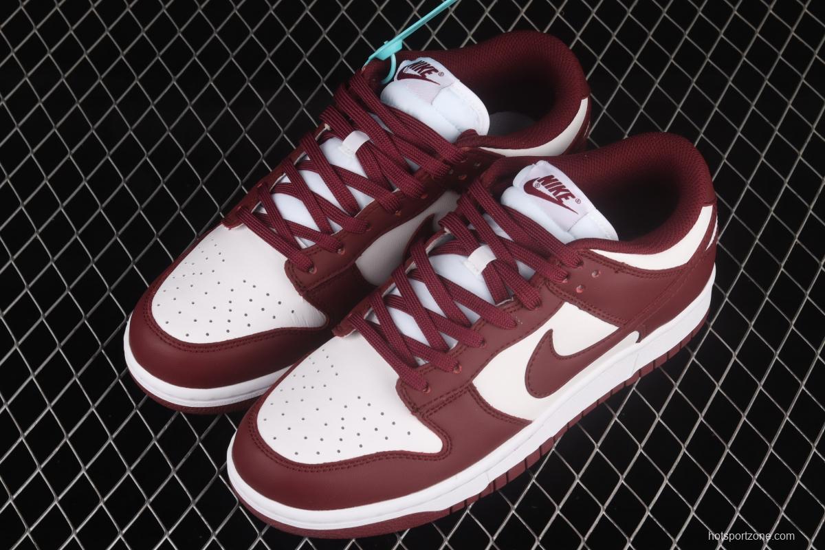 NIKE SB DUNK Low Prm wine red and white color SB buckle rebound fashion leisure board shoes DD1503-108