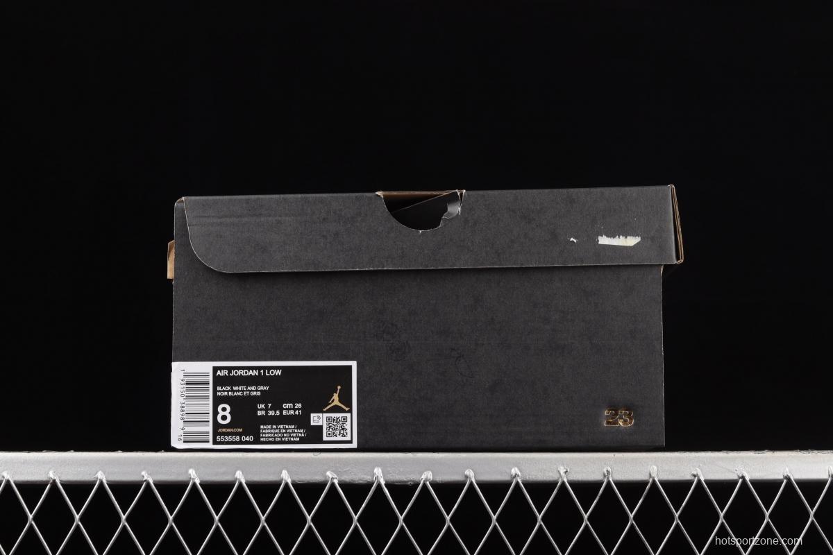 Air Jordan 1 Low hand-painted cashew flower low-side cultural basketball shoes 553558-040