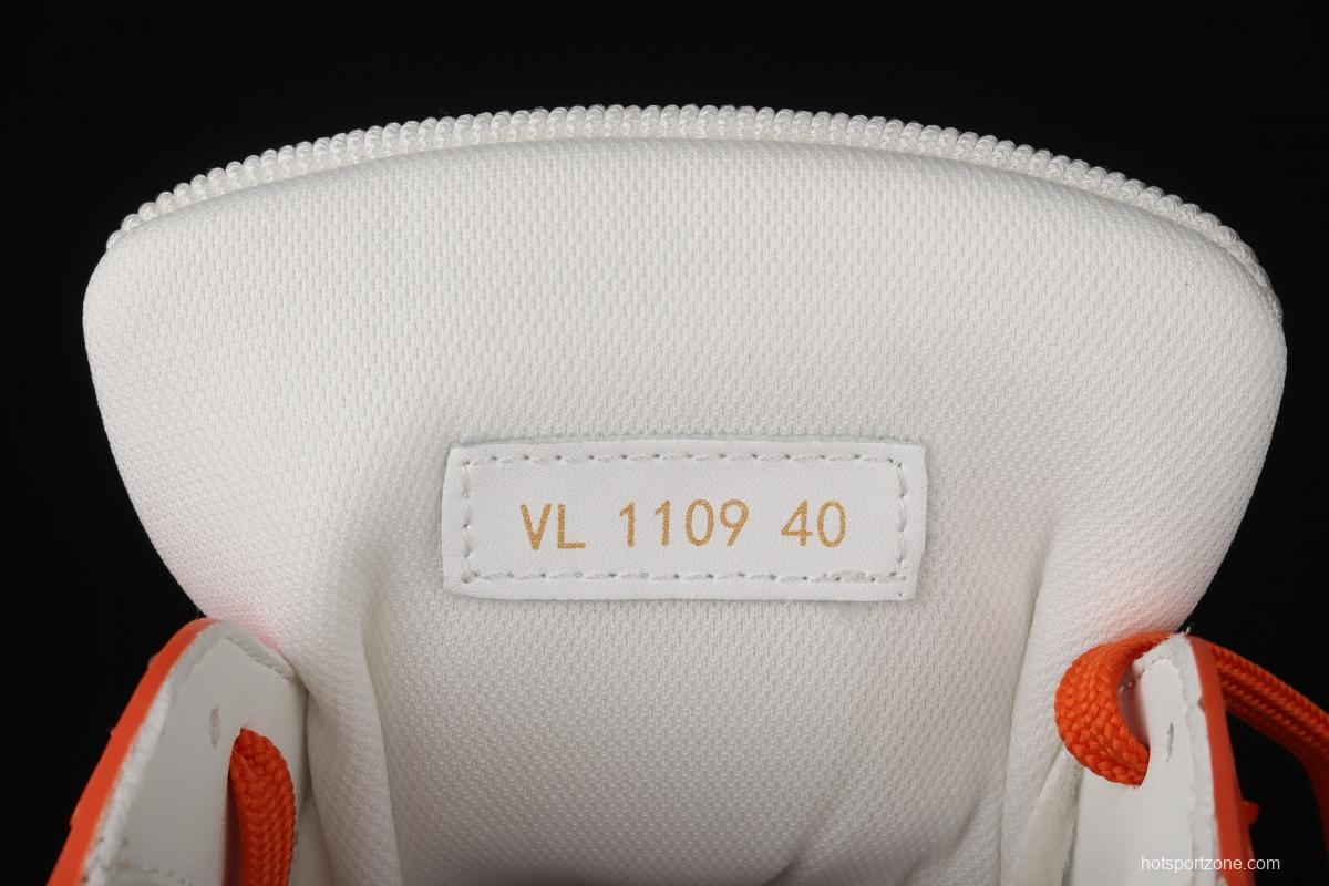 Authentic LV 2021ss early spring fashion catwalk sneakers 400N ORANGE White