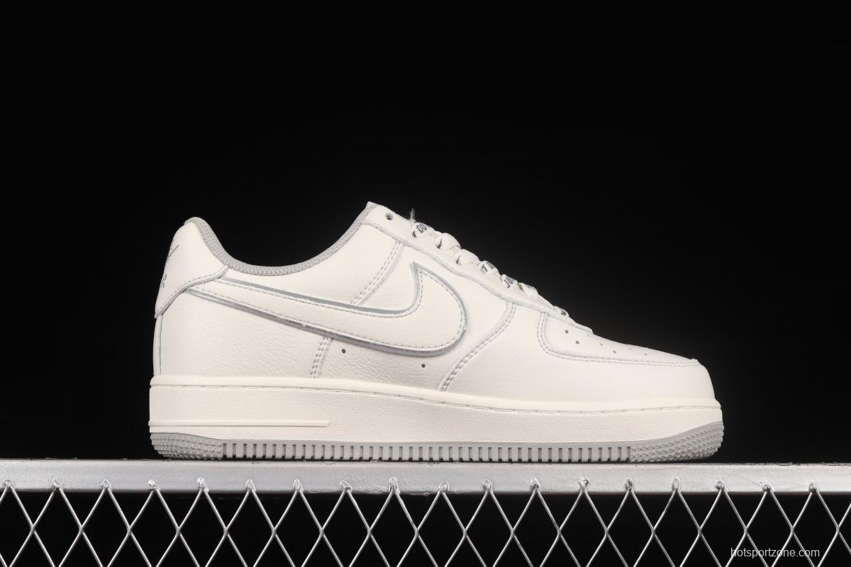 Stussy x NIKE Air Force 11607 Low Stussy co-named rice gray reflective low-top casual board shoes UN1815-802