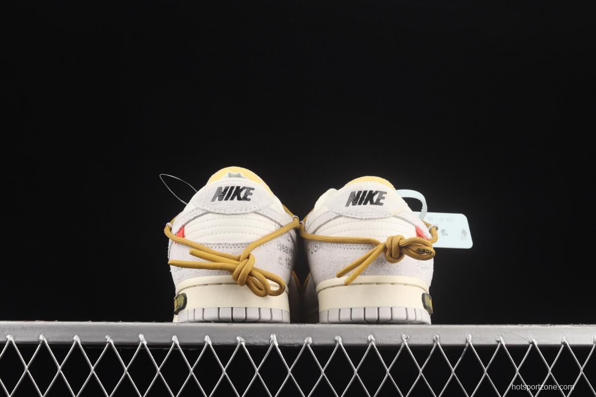 OFF-White x NIKE DUNK Low OW white gray leisure sports skateboard shoes DJ0950-105