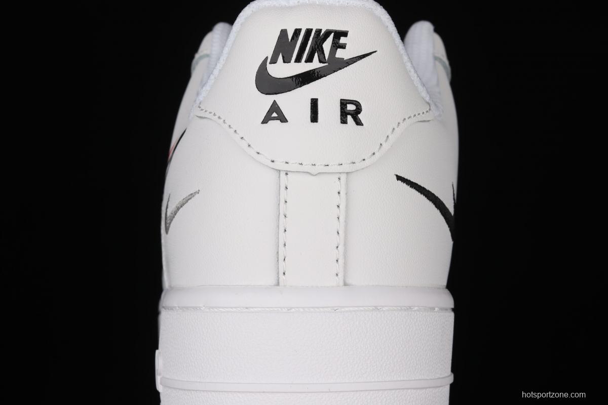 NIKE Air Force 1 Low Multi Swoosh all-white colorful low-top casual board shoes DM9096-100