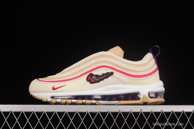 NIKE Air Max 97 Air Sprung Iron Grey Beige Embroidery Bullet Air Cushion Sports Running Shoes DH4759-200