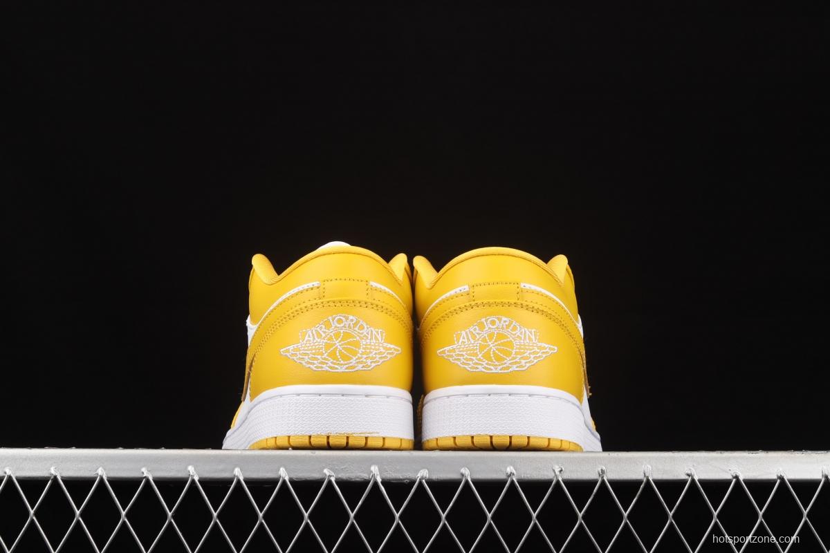 Air Jordan 1 Low white and yellow low side culture leisure sports shoes 553558-171