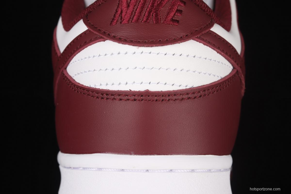 NIKE SB DUNK Low Prm wine red and white color SB buckle rebound fashion leisure board shoes DD1503-108