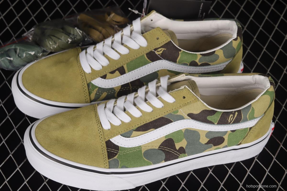 Bape x Vans Old Skool ape head joint camouflage low-top canvas shoes VN0A54F37BE