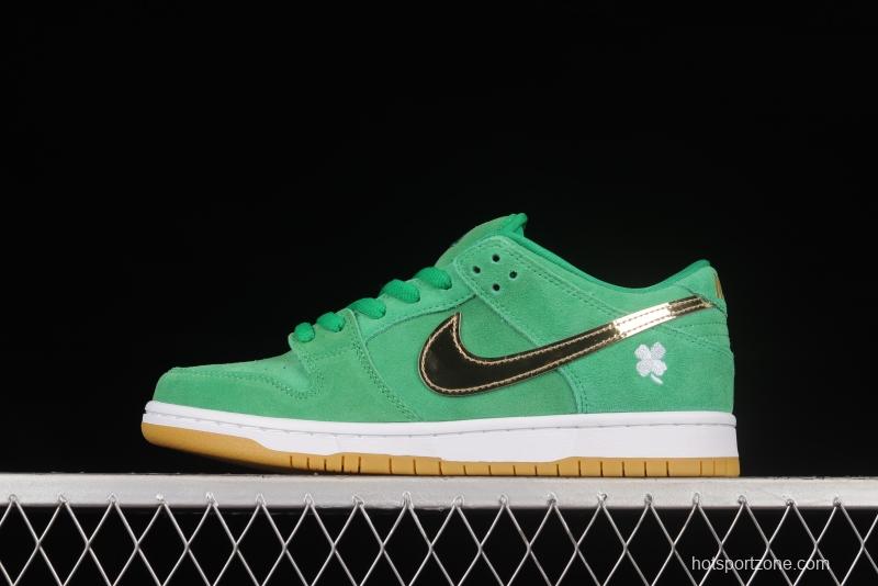 NIKE SB DUNK Low Pro Green Gold SB Buckle Backboard Fashion Casual Sneakers BQ6817-303