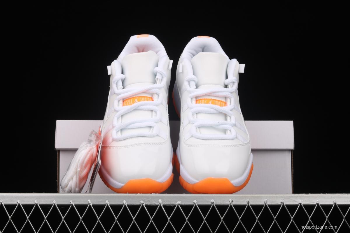 Air Jordan 11 Bright Citus 11 white orange low top basketball shoes true carbon AH7860-139