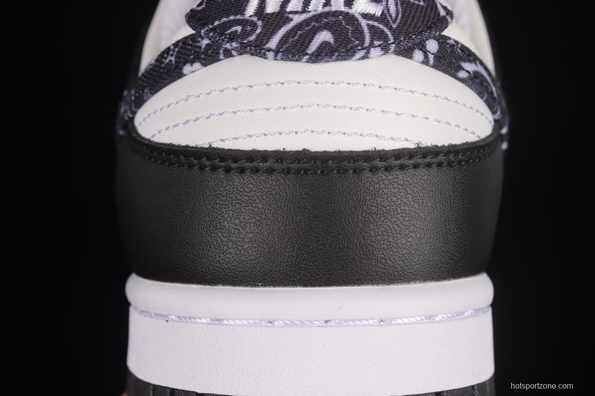 NIKE SB DUNK Low Black Paisley Black and White Panda Cashew Flower SB Buckle Shredded Backboard Fashion Casual Sneakers DH4401-100