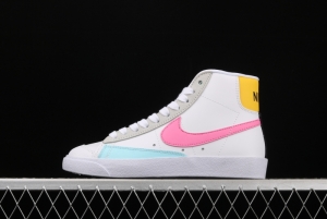 NIKE Blazer Mid'77 Vntg Suede Mix Trail Blazers engraved classic leather-faced candy-colored high-top board shoes DA4295-100