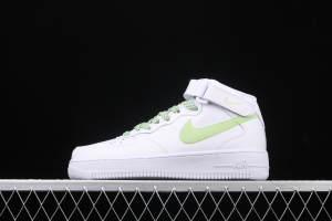 NIKE Air Force 1x07 Mid white powder 3M reflective casual board shoes 366731-910