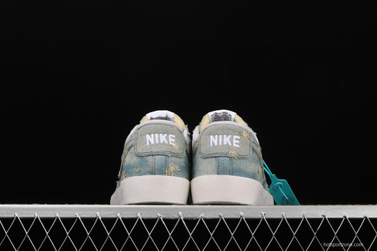 Levi's Strauss x NIKE Blazer Low Trail Blazers hole-breaking jeans low-side leisure sports board shoes 905345-403