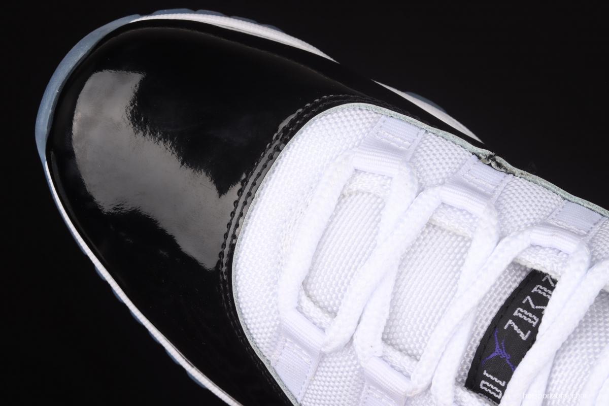 Air Jordan 11 Concord 11 kangkoukou black and white engraved high top men's shoes genuine carbon fiber basketball shoes 378037-100