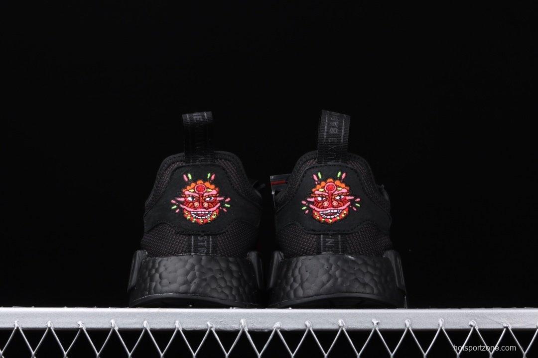 Adidas NMD_R1 G27576 year of Pig Limited Lion Dance embroidered running shoes Dongguan original large granule Super soft feet