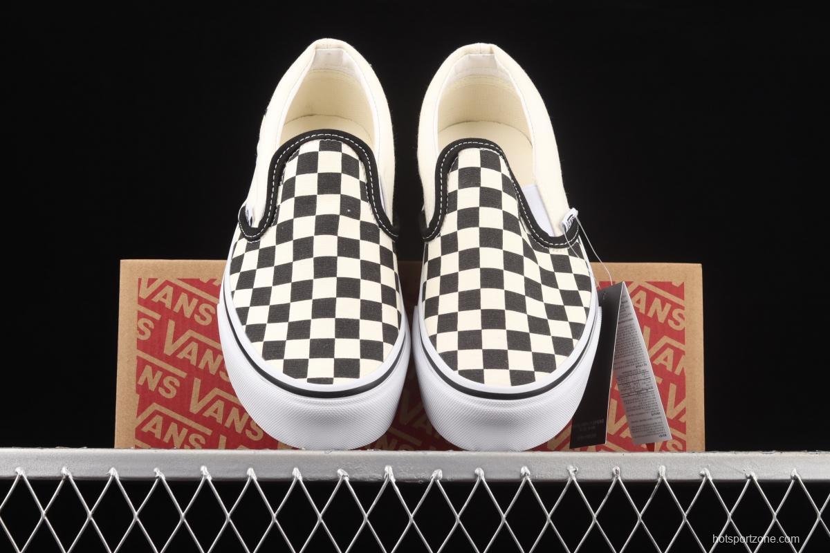 Vans Slip-On Platform classic lazyman black and white checkerboard thick soles shoes VN0A318EBWW