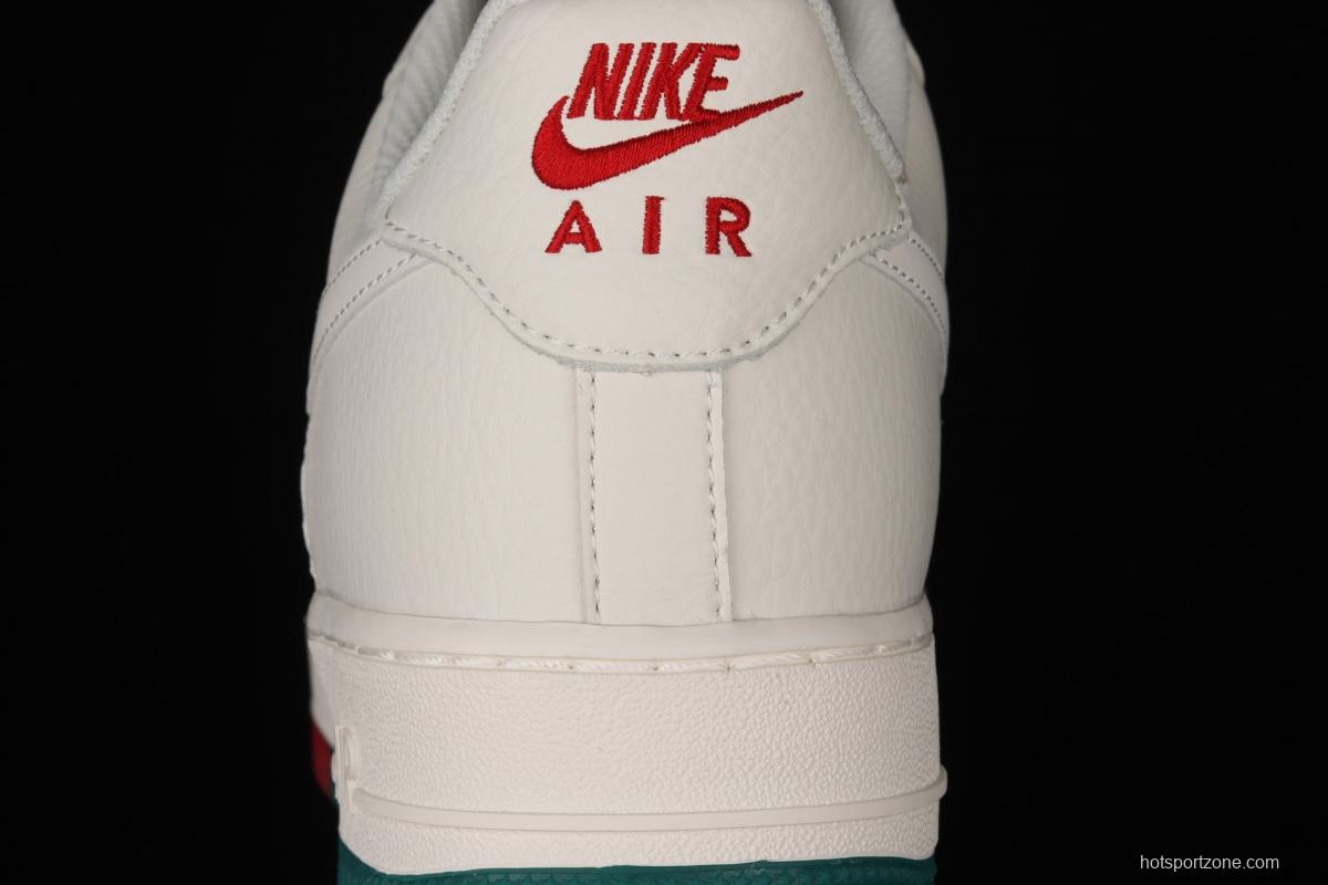 NIKE Air Force 1 Low'07 Milwaukee Bucks city limits rice red and green low-top casual board shoes BU6638-180