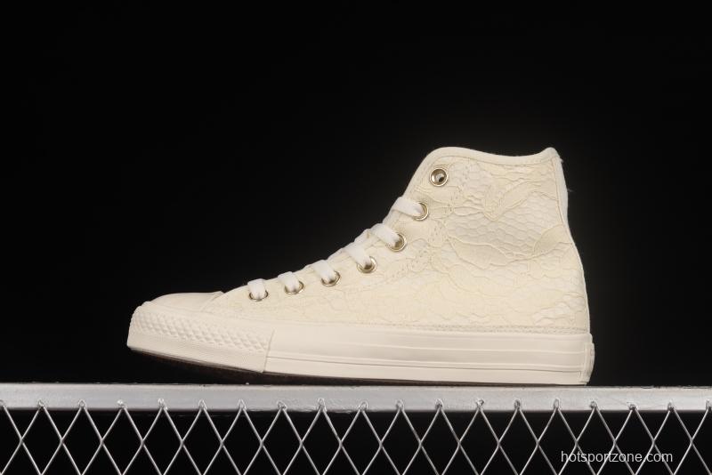 Converse Chuck Taylor All Star Cream Lace High Top Sneakers A01775C