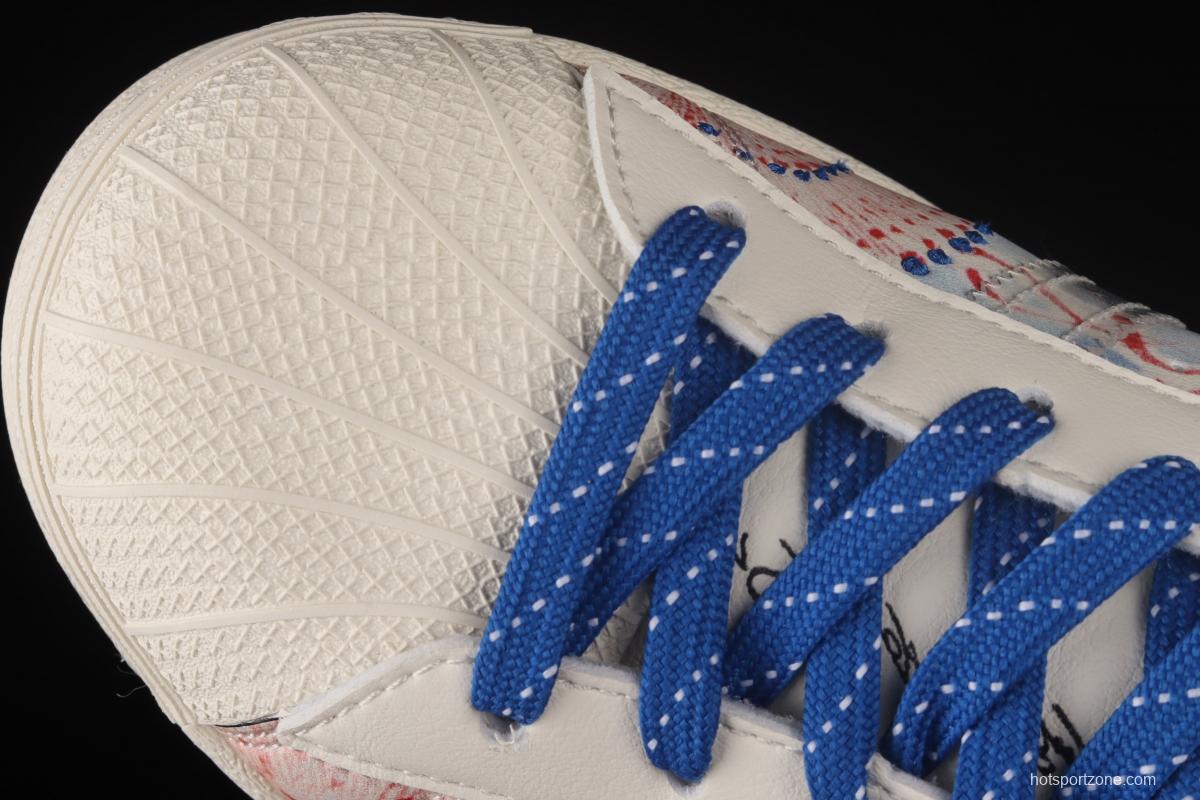 Adidas Superstar SST Stmos GX7791 joint style floating world painted shell head full-head casual board shoes