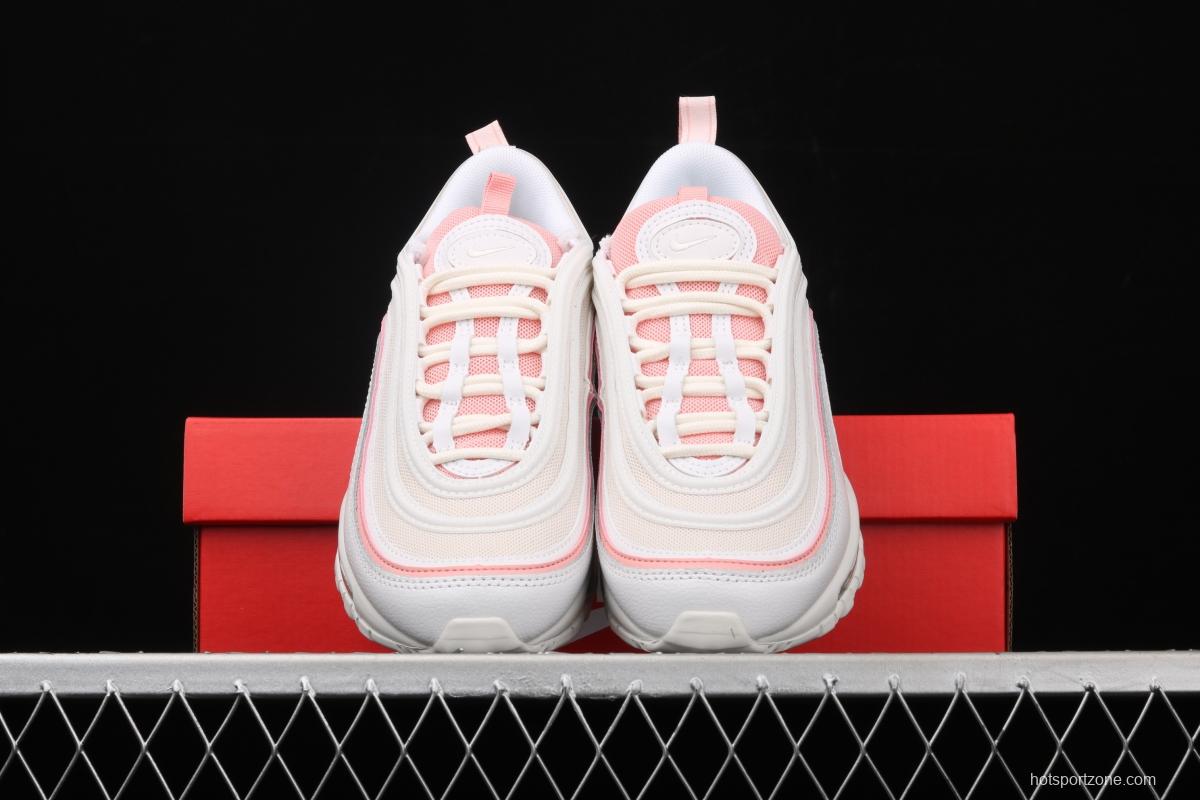 NIKE Air Max 97 White and pink 3M reflective bullet running shoes 921733-104